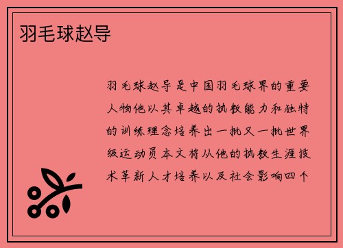 羽毛球赵导